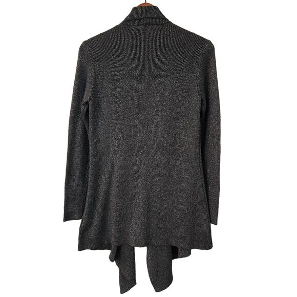 Torrid Women's Ribbed Cardigan Drape Front Shawl Sweater Grey Silver Size M/10 - Picture 4 of 9